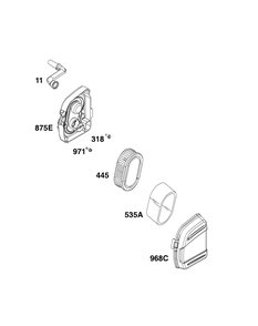 Air Cleaner Group Diagram and Parts List for 103M02-0118-H5 100000 - 19Z999 Briggs and Stratton Engine